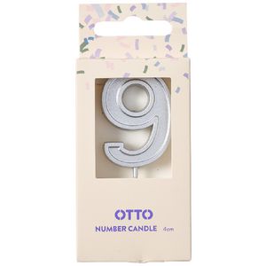Otto Candle Number 9 Silver