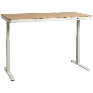 Newhaven Electric Sit Stand Desk with Drawer 1500mm White/Oak