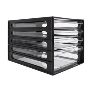 J.Burrows Desktop File Storage Organiser 4 Drawer Black