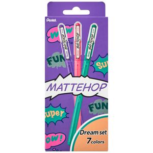 Pentel Mattehop Gel Pen Dream 7 Pack