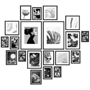 Cooper & Co Instant Gallery Wall Frame Set 20 Piece Black