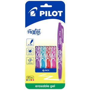 PILOT FriXion Ball Erasable Gel Pen 0.7mm Fun Col Asstd 4 Pk