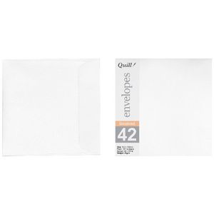 Quill 150mm Square Linen Bond Envelopes White 10 Pack