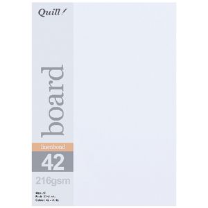 Quill A5 Linen Bond Board White 25 Pack