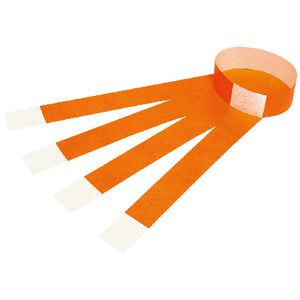 Rexel Fluoro Wrist Bands Orange 100 Pack