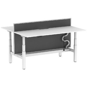 Stilford S2 1800mm 2 Person Sit Stand Desk White/White/Grey