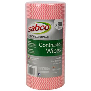 Sabco Professional Contractor Wipes 90 Sheet Roll Red