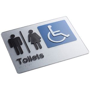 Sandleford Braille Sign Male, Female and Disabled Toilet