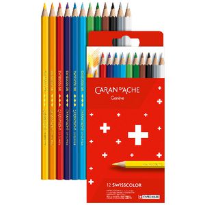 Caran d’Ache Swisscolour Permanent Pencils 12 Pack Assorted
