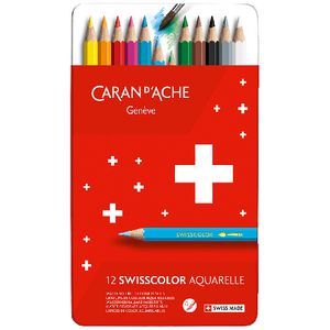 Caran d'Ache Swisscolour Watercolour Pencils 12 Pack Tin