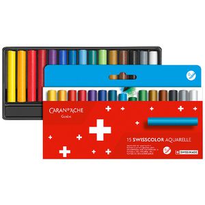 Caran d'Ache Swisscolour Water Soluble Wax Pastels 15 Pack