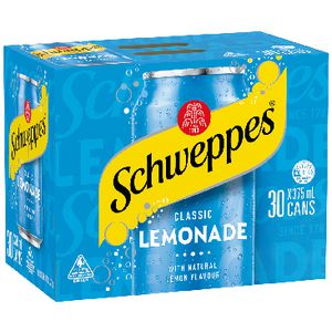 Schweppes Lemonade Cans 375mL 30 Pack