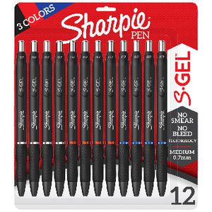 Sharpie S-Gel Retractable Gel Pens 0.7mm Assorted 12 Pack