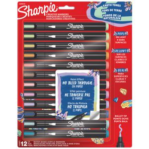Sharpie Creative Acrylic Bullet Markers Earth Tones 12 Pack
