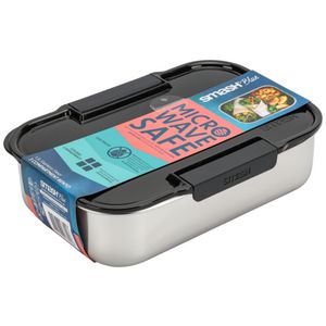Smash Blue 3 Compartment Bento Box 1300mL Black