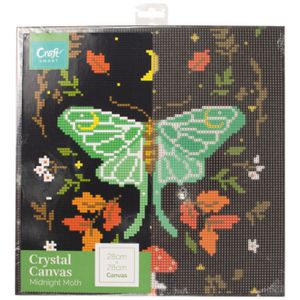 Craftsmart Crystal Canvas 28x28 Midnight Moth