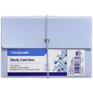 Studymate Study Card Box 127 x 76mm Blue | Officeworks