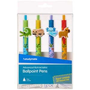 Studymate Retractable Semi-Gel Pen 4 Pack
