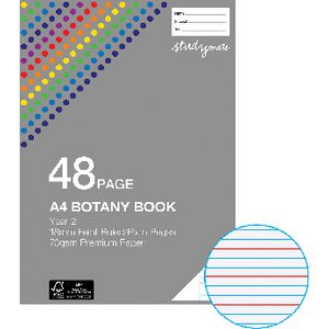 Studymate A4 70gsm 18mm Ruled Botany Book QLD Year 2 48 Page