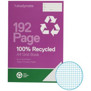 Studymate A4 70gsm 5mm Grid Book 192 Page