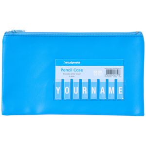Studymate Single Zip Name Pencil Case Small Blue