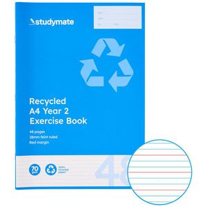 Studymate A4 18mm Exercise Book Year 2 QLD 48 Page Recycled