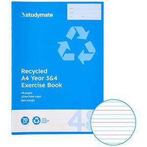 Studymate A4 12mm Exercise Book Year 3/4 QLD 48 Page Recycled