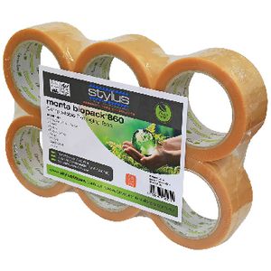 Monta Biopack 860 Compostable Tape 50mm x 80m Clear 6 Pack