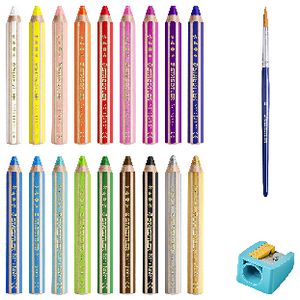 Crayones De Cera Gruesos STAEDTLER Noris Junior – 12 Colores Surtidos – Forma Hexagonal Antideslizante – Ideales Para Manos Pequeñas A Partir De 3 Años