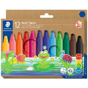 Staedtler Noris Junior Fibre Tip Pens Assorted 12 Pack