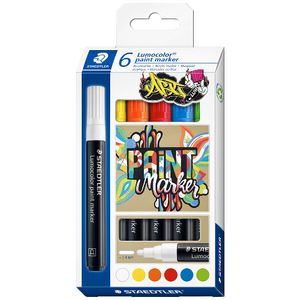 Staedtler Lumocolor Paint Marker Assorted 6 Pack