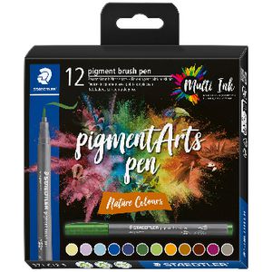 Staedtler Pigment Arts Brush Pens Nature Colours 12 Pack