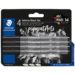 Staedtler Mars Intense Black Pigment Art Pens 4 Pack
