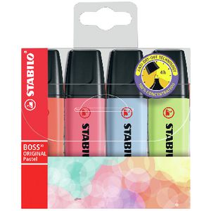 Stabilo Boss Highlighters Pastel Assorted 4 Pack