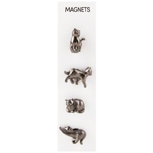 Three By Three Cast Metal Magnets Cats 4 Pack