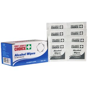 First Aiders Choice Alcohol Wipes 100 Pack