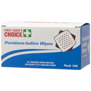 First Aiders Choice Povidine-Iodine Wipes 100 Pack