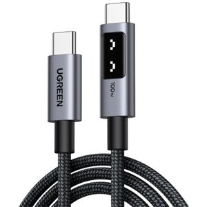 UGREEN USB-C 5A/100W Braided Cable with Display 1M Space Grey
