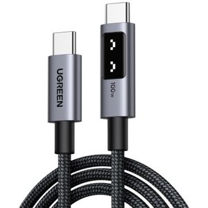 UGREEN USB-C 5A/100W Braided Cable with Display 2M Space Grey