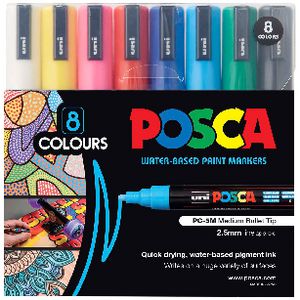 POSCA PC 5M Paint Marker Assorted 8 Pack