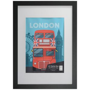 Cosmopolitan A1 with A2 Opening Poster Frame Black