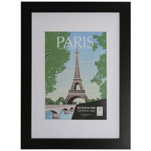 Cosmopolitan A2 with A3 Opening Poster Frame Black