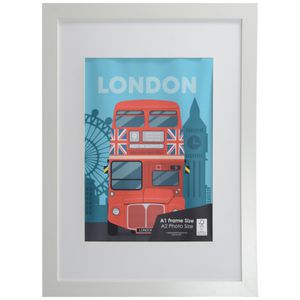 Cosmopolitan A1 with A2 Opening Poster Frame White