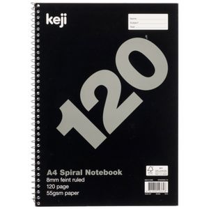 Keji A4 Spiral Notebook 120 Page