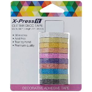 X-Press It Glitter Tape 6mm x 3m 10 Pack