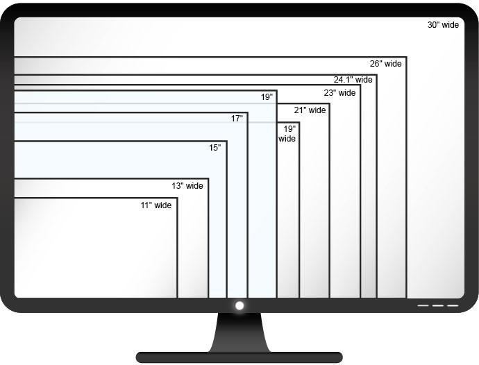 Lcd Monitor Dimensions Chart