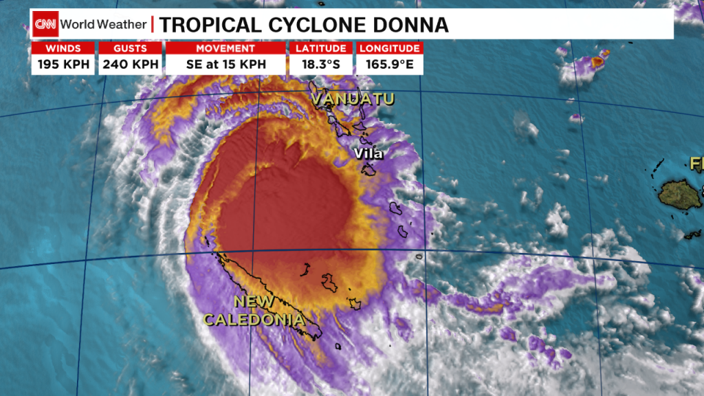 Cyclone Donna tracks further east, better news for Noumea