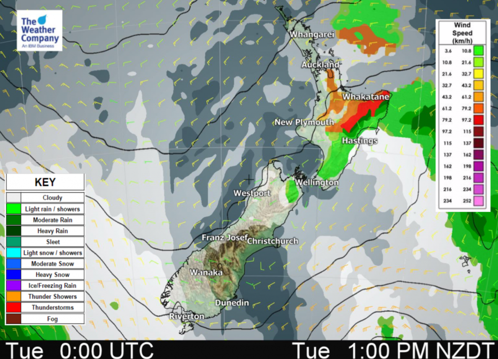 Tuesday’s national forecast WeatherWatch New Zealand's Weather News