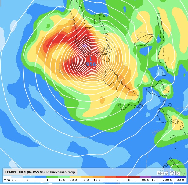 Vanuatu Severe Tropical Cyclone Harold serious Cat 4 storm (+5 Maps