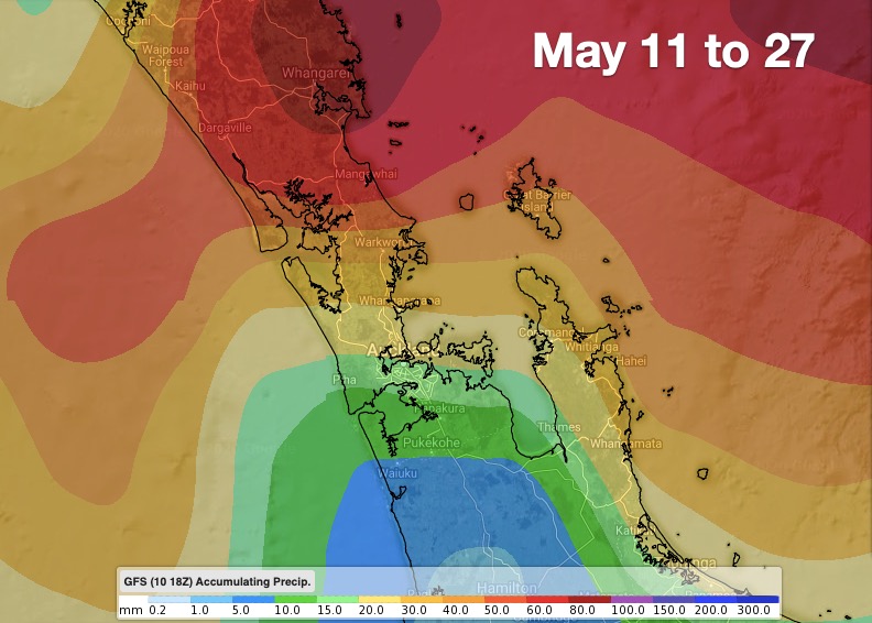 Auckland Drier than average weather looms for rest of May (+8 Maps